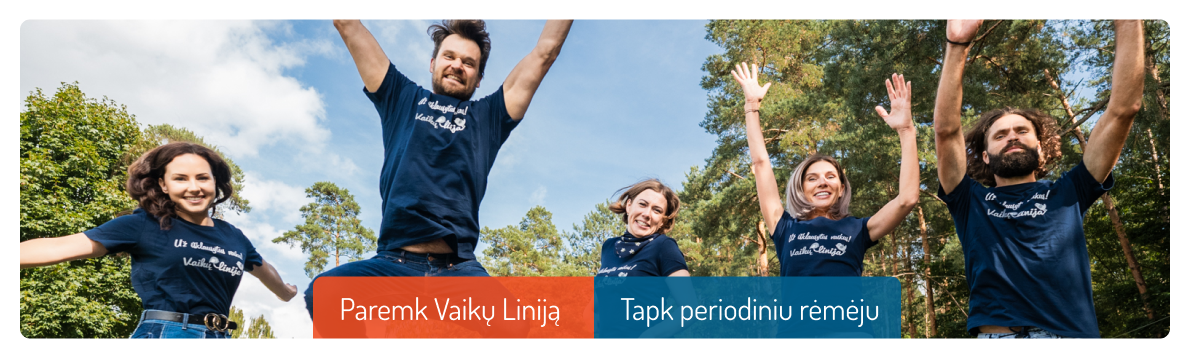 Paremk vaikų liniją, tapk periodiniu rėmeju